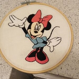 Disney Minnie Mouse Embroidery Hoop - Pink, Blue, Black